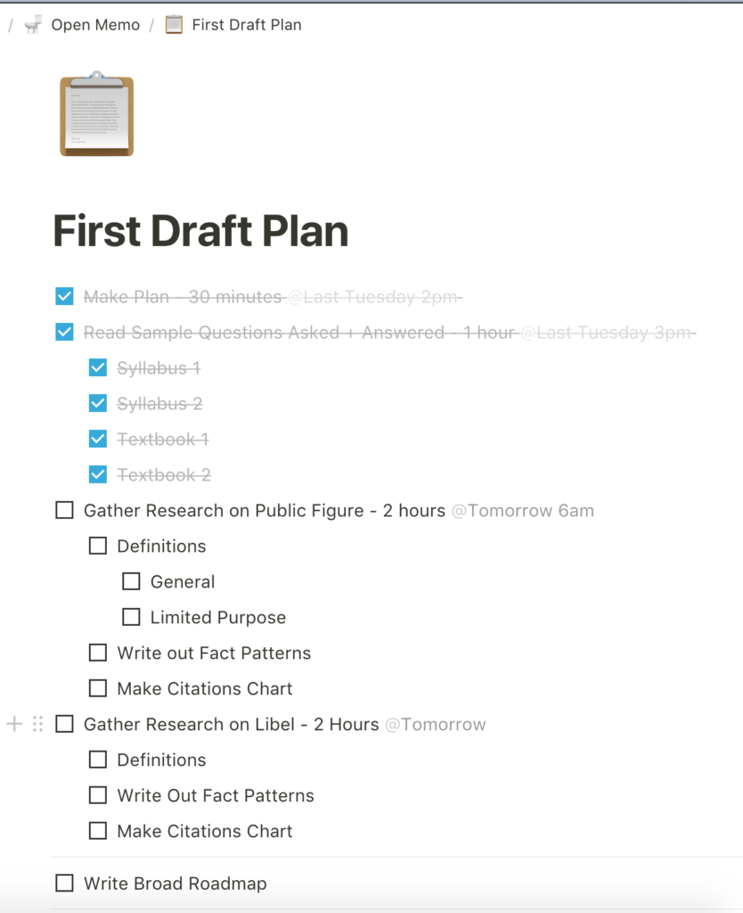 First Draft Plan