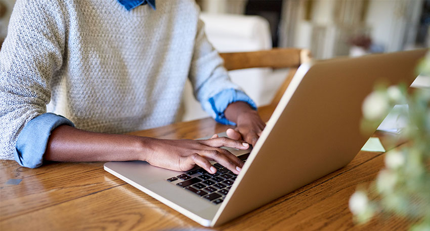 A female law student researches law clinics